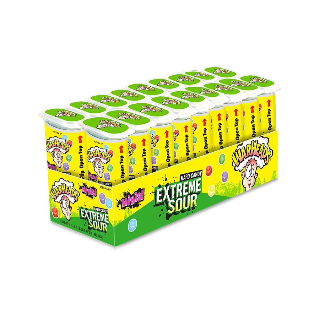 WarHeads Minis Extreme Sour Hard Candy Packs: 18-Piece Display - Candy Warehouse