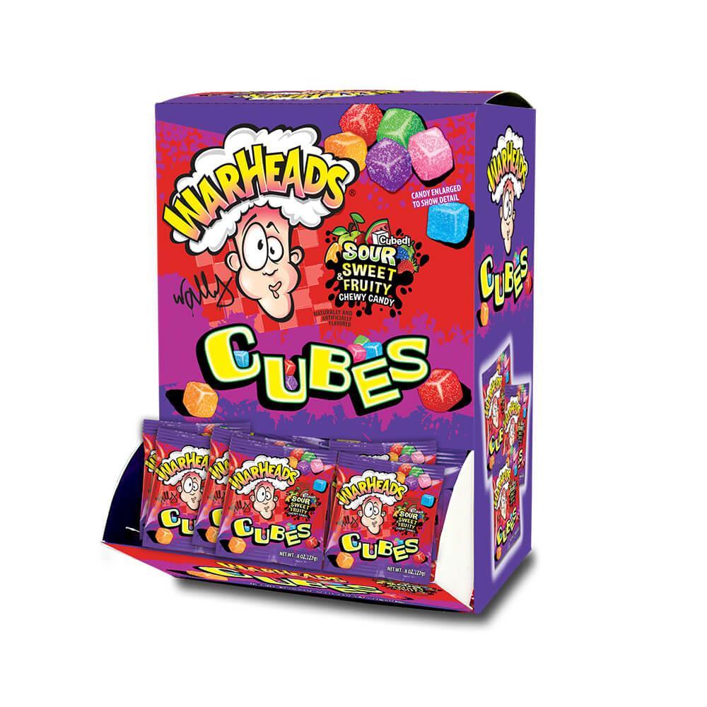 WarHeads Sour Chewy Cubes Candy Packs: 42-Piece Box - Candy Warehouse