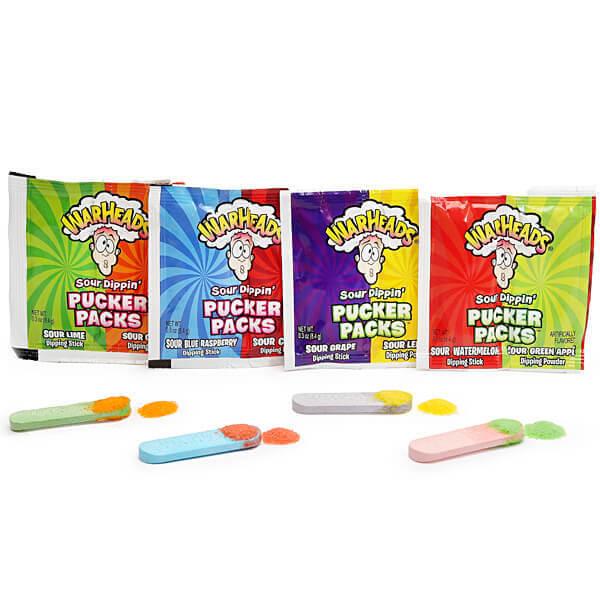 WarHeads Sour Dippin' Pucker Candy Packs: 50-Piece Bag - Candy Warehouse