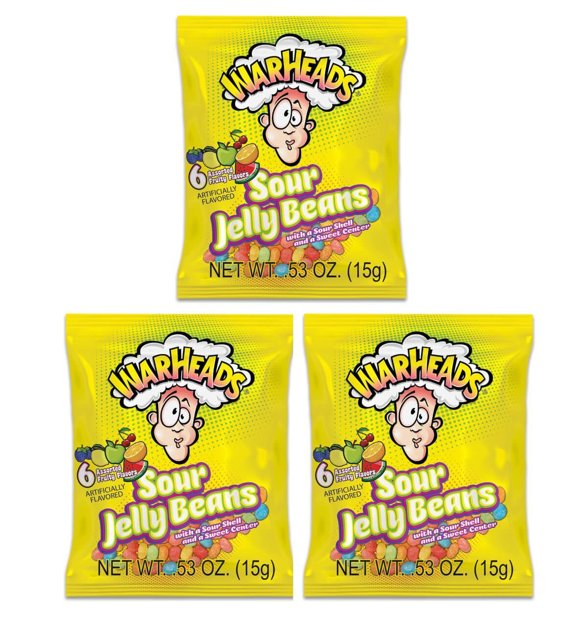 WarHeads Sour Jelly Beans Snack Packs: 5LB Bag - Candy Warehouse