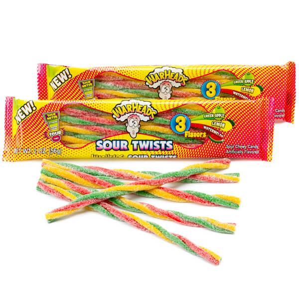 WarHeads Sour Twists Chewy Candy Packs: 15-Piece Box - Candy Warehouse