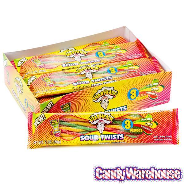 WarHeads Sour Twists Chewy Candy Packs: 15-Piece Box - Candy Warehouse