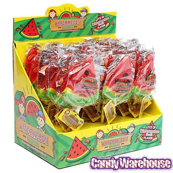 Watermelon Wedge Lollipops: 24-Piece Display - Candy Warehouse