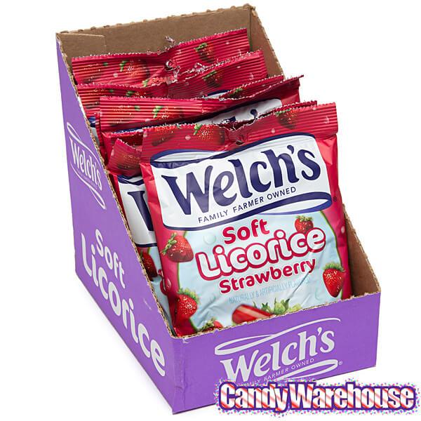 Welch&#39;s Soft Licorice Bites 5-Ounce Packs - Strawberry: 12-Piece Display - Candy Warehouse