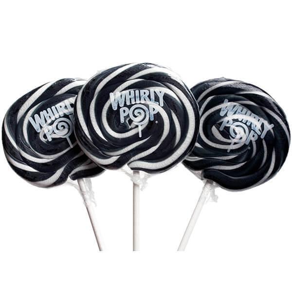 Whirly Pop 1.5-Ounce Swirl Suckers - Black: 24-Piece Display - Candy Warehouse