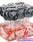 Whirly Pop 1.5-Ounce Swirl Suckers - Black: 24-Piece Display - Candy Warehouse