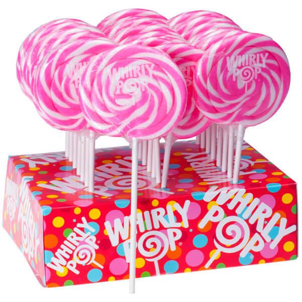 Whirly Pop 1.5-Ounce Swirl Suckers - Hot Pink: 24-Piece Display - Candy Warehouse