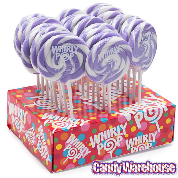 Whirly Pop 1.5-Ounce Swirl Suckers - Lavender Purple: 24-Piece Display - Candy Warehouse