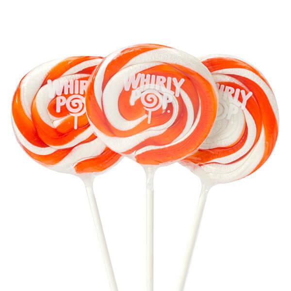 Whirly Pop 1.5-Ounce Swirl Suckers - Orange: 24-Piece Display - Candy Warehouse