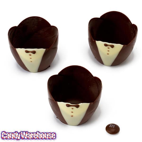 White and Dark Chocolate Tuxedo Cups: 6-Piece Box - Candy Warehouse