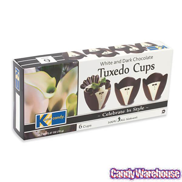 White and Dark Chocolate Tuxedo Cups: 6-Piece Box - Candy Warehouse