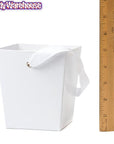 White Cardboard Buckets with Ribbon Handles: 6-Piece Set - Candy Warehouse