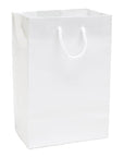 White Glossy Candy Bags with Handles - Small: 12-Piece Pack - Candy Warehouse