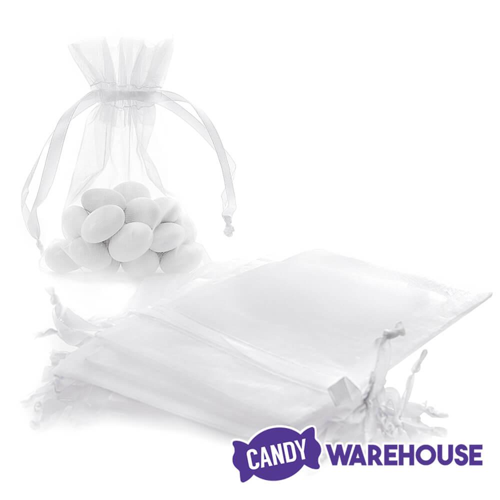 White Organza Candy Bags: 30-Piece Pack - Candy Warehouse