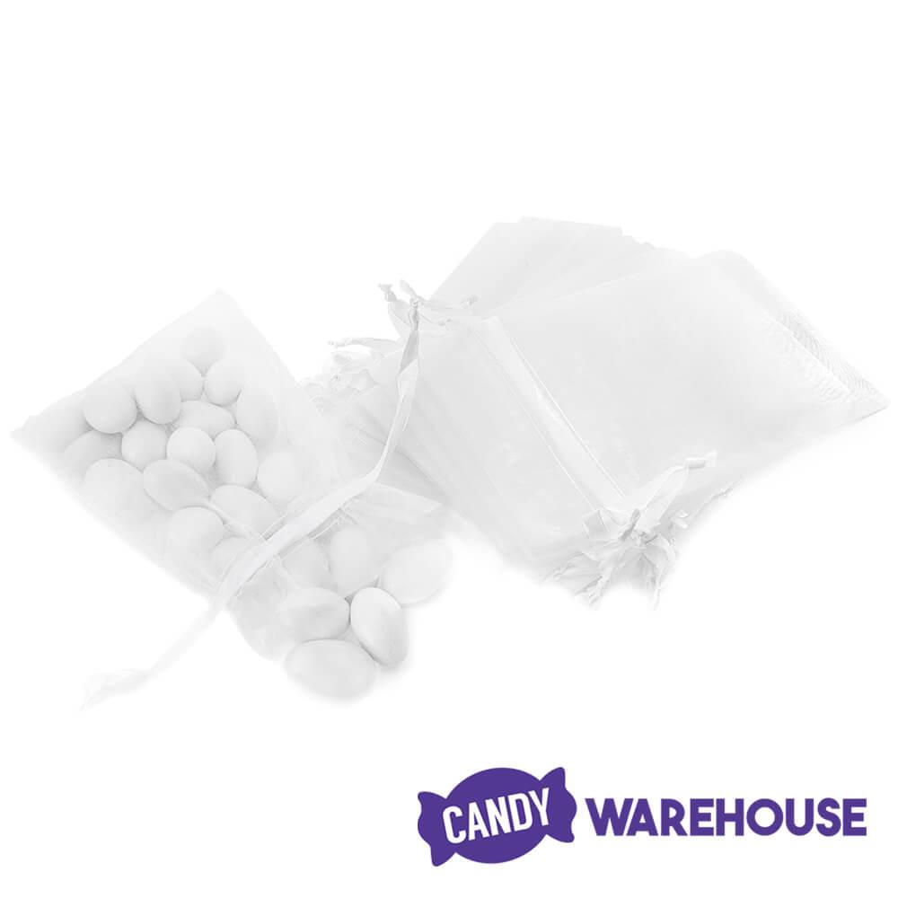 White Organza Candy Bags: 30-Piece Pack - Candy Warehouse