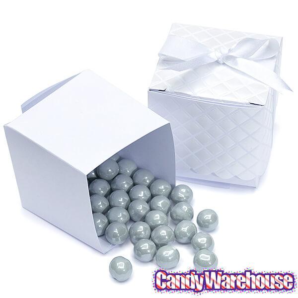 White Scalloped Favor Box Kits: 25-Piece Set - Candy Warehouse