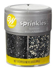 Wilton Black, White and Silver 4-Cell Sprinkle Mix: 3.8-Ounce Bottle - Candy Warehouse