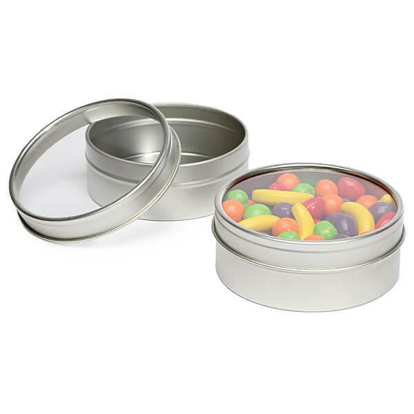 Windowed Round Candy Tins - 4-Ounce: 24-Piece Set – Candy Warehouse