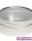 Windowed Round Candy Tins - 4-Ounce: 24-Piece Set - Candy Warehouse