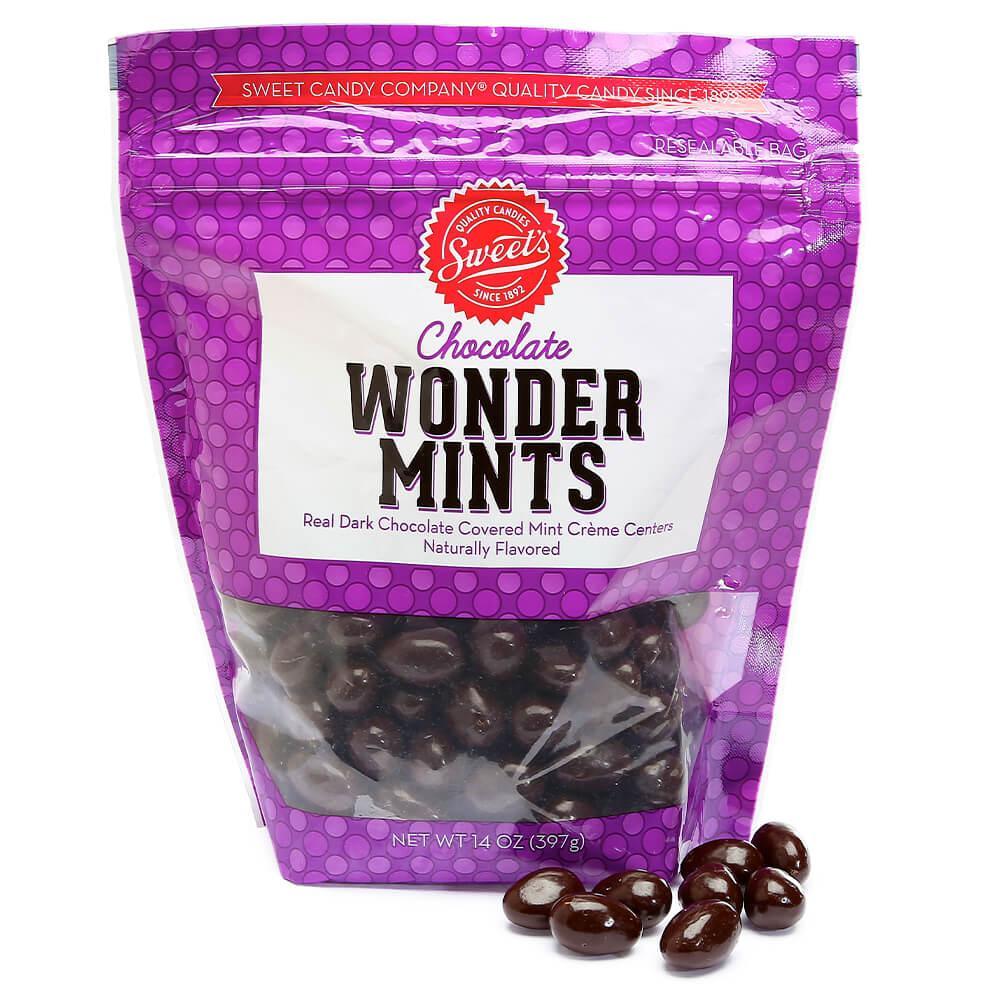 Wonder Mints Dark Chocolate Covered Mint Creme Candy: 14-Ounce Bag - Candy Warehouse