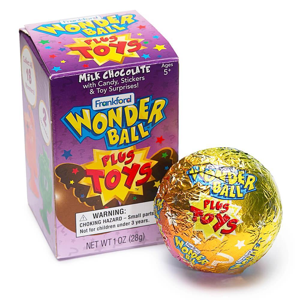 Wonderball Milk Chocolate Balls Filled with Candy, Stickers, and Toy Surprises: 10-Piece Display - Candy Warehouse