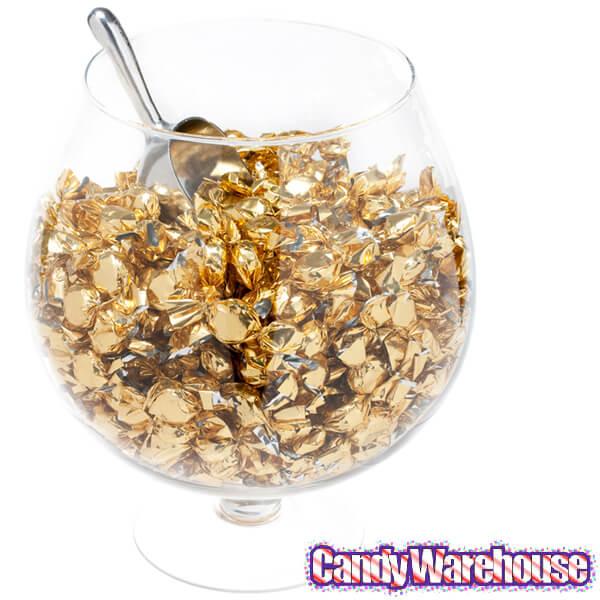 Wrapped Hard Candy Ovals - Gold - Peppermint: 5LB Bag - Candy Warehouse