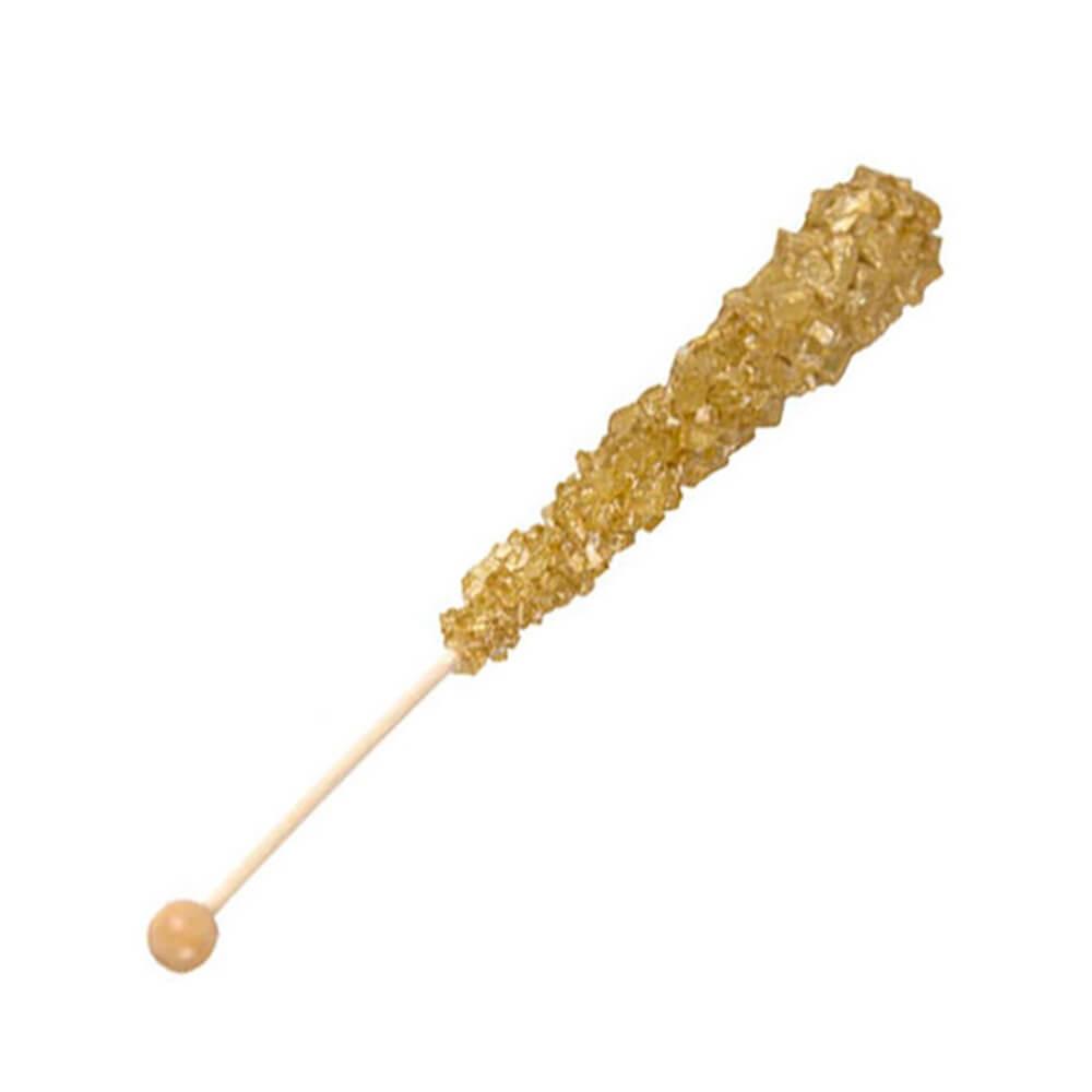 Wrapped Rock Candy Crystal Sticks - Gold: 120-Piece Case - Candy Warehouse