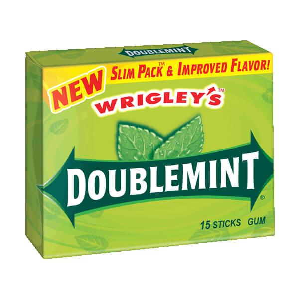 Wrigley's Doublemint Gum Slim Packs: 10-Piece Box - Candy Warehouse