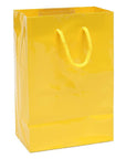 Yellow Glossy Candy Bags with Handles - Small: 12-Piece Pack