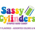 YumJunkie Sassy Cylinders Assortment Striped Hard Candy: 5LB Bag - Candy Warehouse