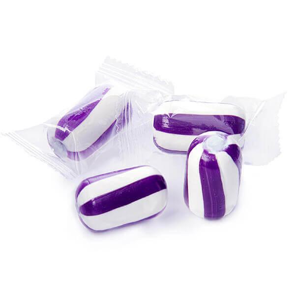 YumJunkie Sassy Cylinders Grape Purple Striped Hard Candy: 5LB Bag