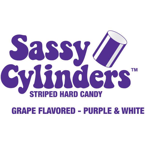 YumJunkie Sassy Cylinders Grape Purple Striped Hard Candy: 5LB Bag