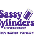 YumJunkie Sassy Cylinders Grape Purple Striped Hard Candy: 5LB Bag