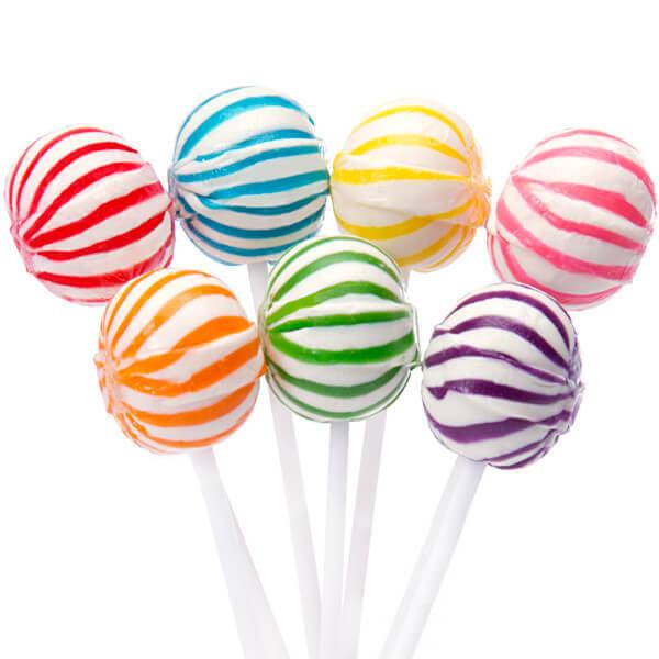 YumJunkie Sassy Spheres Assorted Striped Ball Lollipops: 100-Piece Bag ...