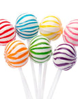 YumJunkie Sassy Spheres Assorted Striped Ball Lollipops: 100-Piece Bag - Candy Warehouse