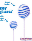 YumJunkie Sassy Spheres Assorted Striped Ball Lollipops: 100-Piece Bag - Candy Warehouse