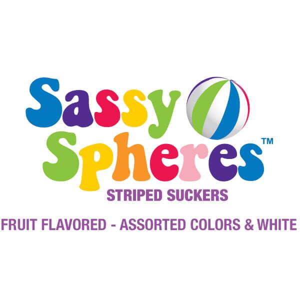 YumJunkie Sassy Spheres Assorted Striped Ball Lollipops: 100-Piece Bag - Candy Warehouse