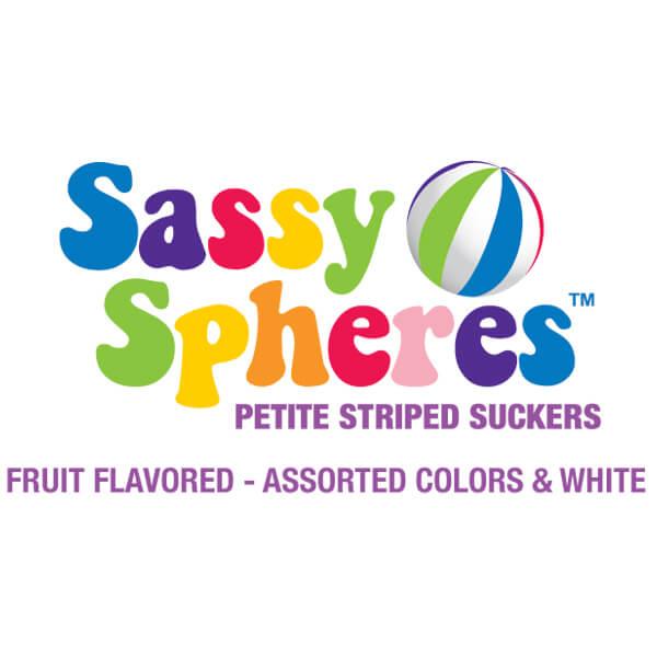 YumJunkie Sassy Spheres Assorted Striped Ball Lollipops - Petite: 400-Piece Bag - Candy Warehouse