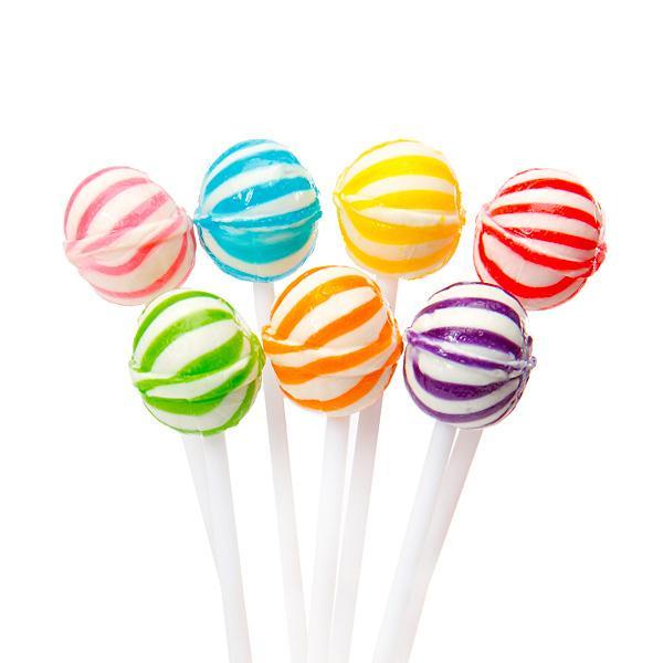 YumJunkie Sassy Spheres Assortment Striped Ball Lollipops - Petite: 150-Piece Bag - Candy Warehouse