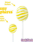 YumJunkie Sassy Spheres Banana Yellow Striped Ball Lollipops: 100-Piece Bag