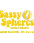 YumJunkie Sassy Spheres Banana Yellow Striped Ball Lollipops: 100-Piece Bag