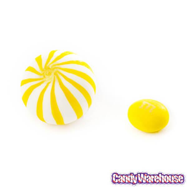 YumJunkie Sassy Spheres Banana Yellow Striped Candy Balls: 5LB Bag - Candy Warehouse