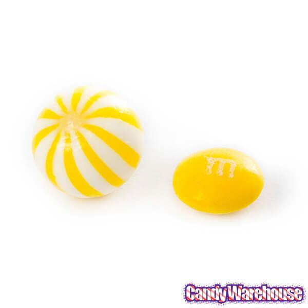 YumJunkie Sassy Spheres Banana Yellow Striped Candy Balls - Petite: 5LB Bag - Candy Warehouse