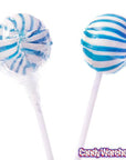 YumJunkie Sassy Spheres Blueberry Blue Striped Ball Lollipops: 100-Piece Bag - Candy Warehouse