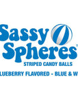 YumJunkie Sassy Spheres Blueberry Blue Striped Candy Balls: 5LB Bag