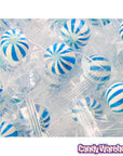 YumJunkie Sassy Spheres Blueberry Blue Striped Candy Balls - Petite: 5LB Bag