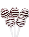 YumJunkie Sassy Spheres Cherry Black Striped Ball Lollipops: 100-Piece Bag - Candy Warehouse