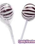 YumJunkie Sassy Spheres Cherry Black Striped Ball Lollipops: 100-Piece Bag - Candy Warehouse