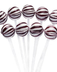 YumJunkie Sassy Spheres Cherry Black Striped Ball Lollipops - Petite: 400-Piece Bag