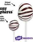 YumJunkie Sassy Spheres Cherry Black Striped Ball Lollipops - Petite: 400-Piece Bag